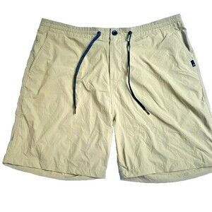 Quicksilver Amphibian Men's Shorts Tan 4 Way Stretch Button Tie Quick Dry -Sz 40
